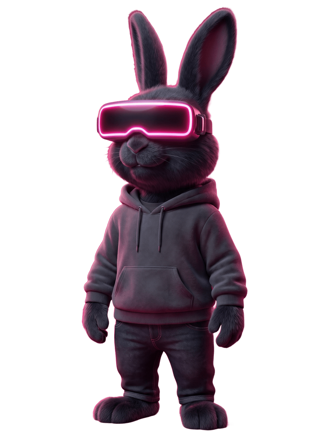 bely Hase mit rosa VR-Brille